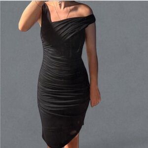 Express One Shoulder Black Dress